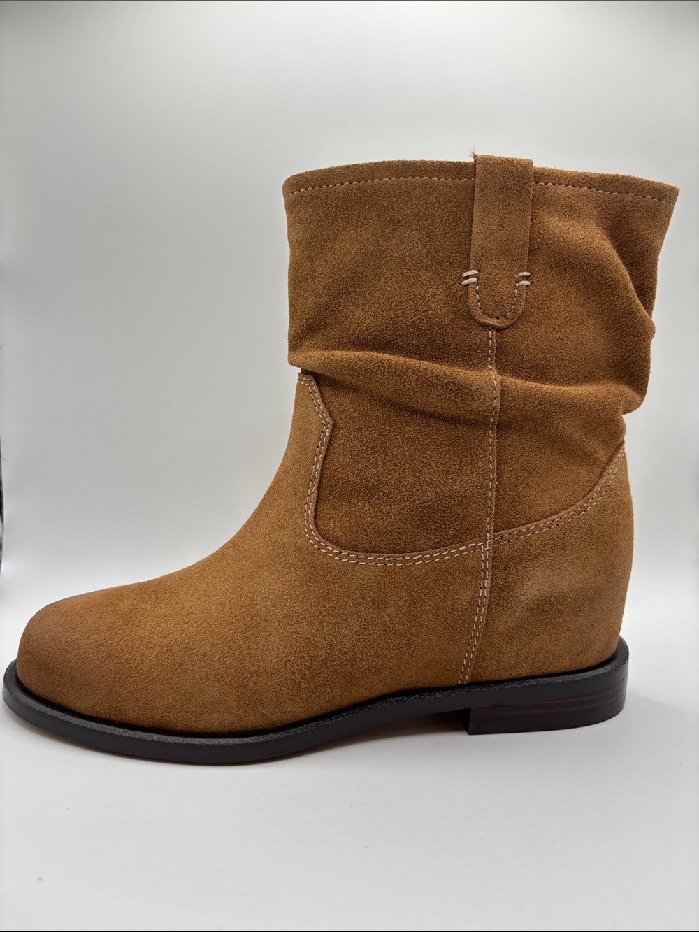 Paolo Suede Slouch Ankle Boot in Tan Brown